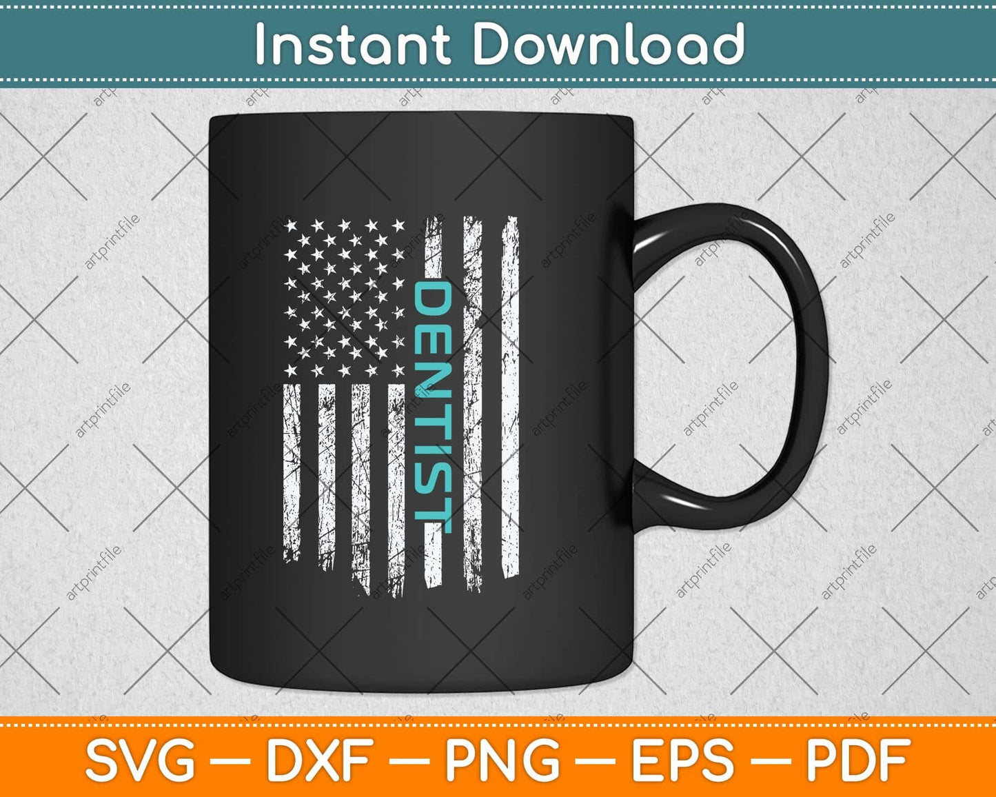 Dentist American Flag Funny Svg Png Dxf Digital Cutting File