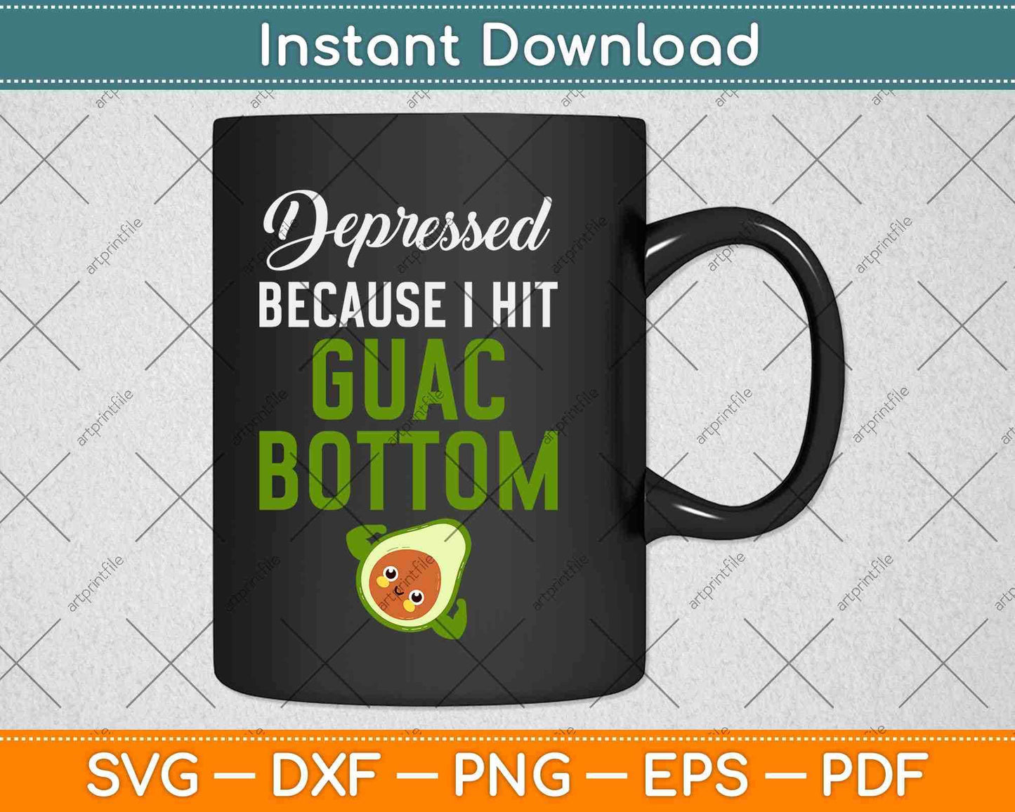 Depressed Because I Hit Guac Bottom Keto Diet Svg Design