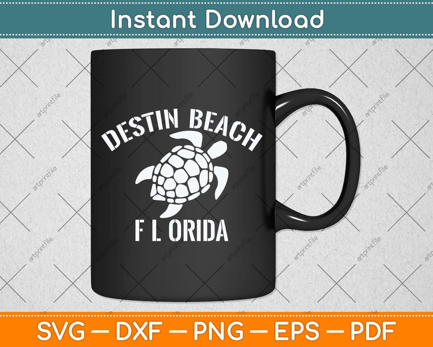 Destin Beach FL Beach Tribal Turtle Svg Png Dxf Digital Cutting File