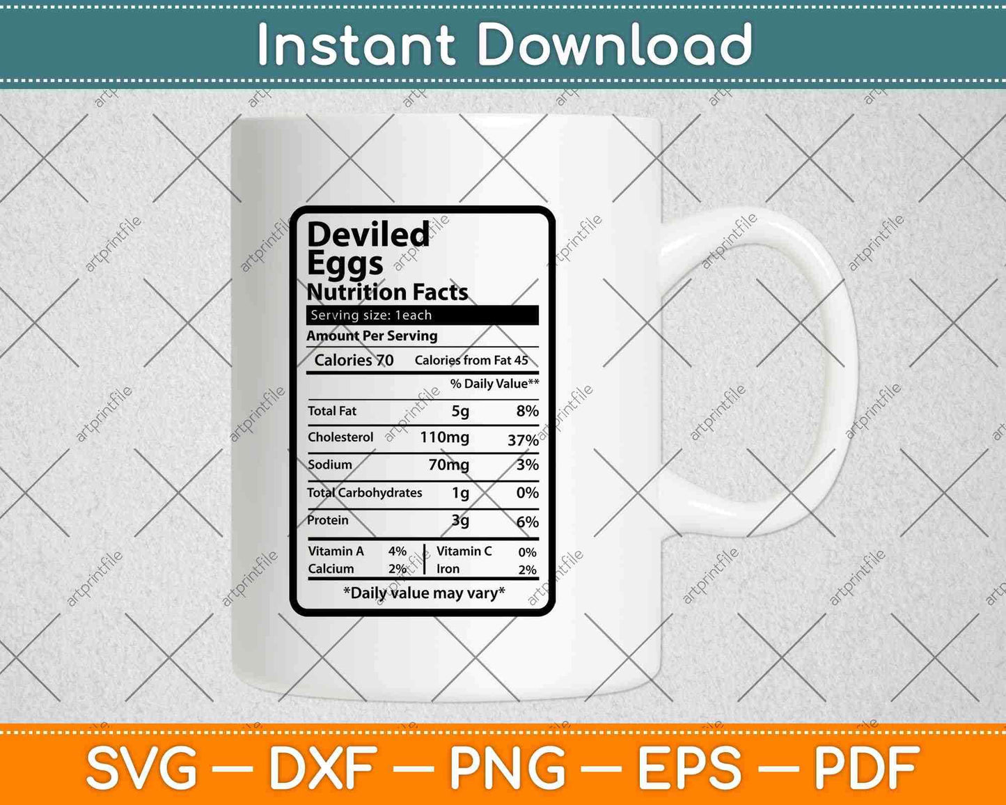 Deviled Eggs Nutrition Facts Thanksgiving Svg Png Dxf Digital Cutting File