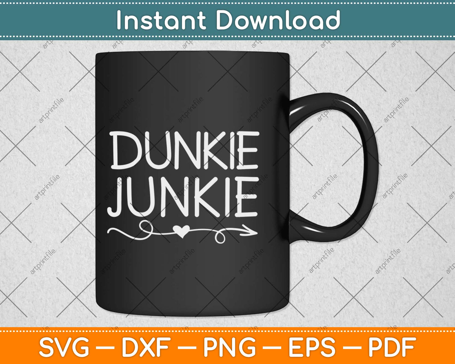 Dunkie Junkie Funny Coffee Svg Design Cricut Printable Cutting Files