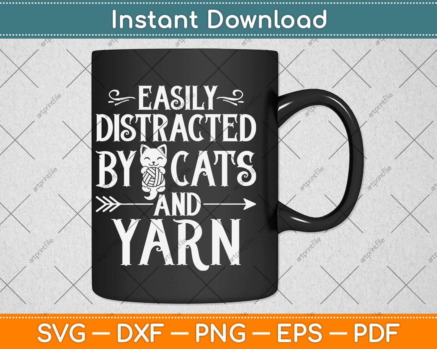 Easily Distracted By Cats And Yarn Knitting Yarn Crochet Svg Design