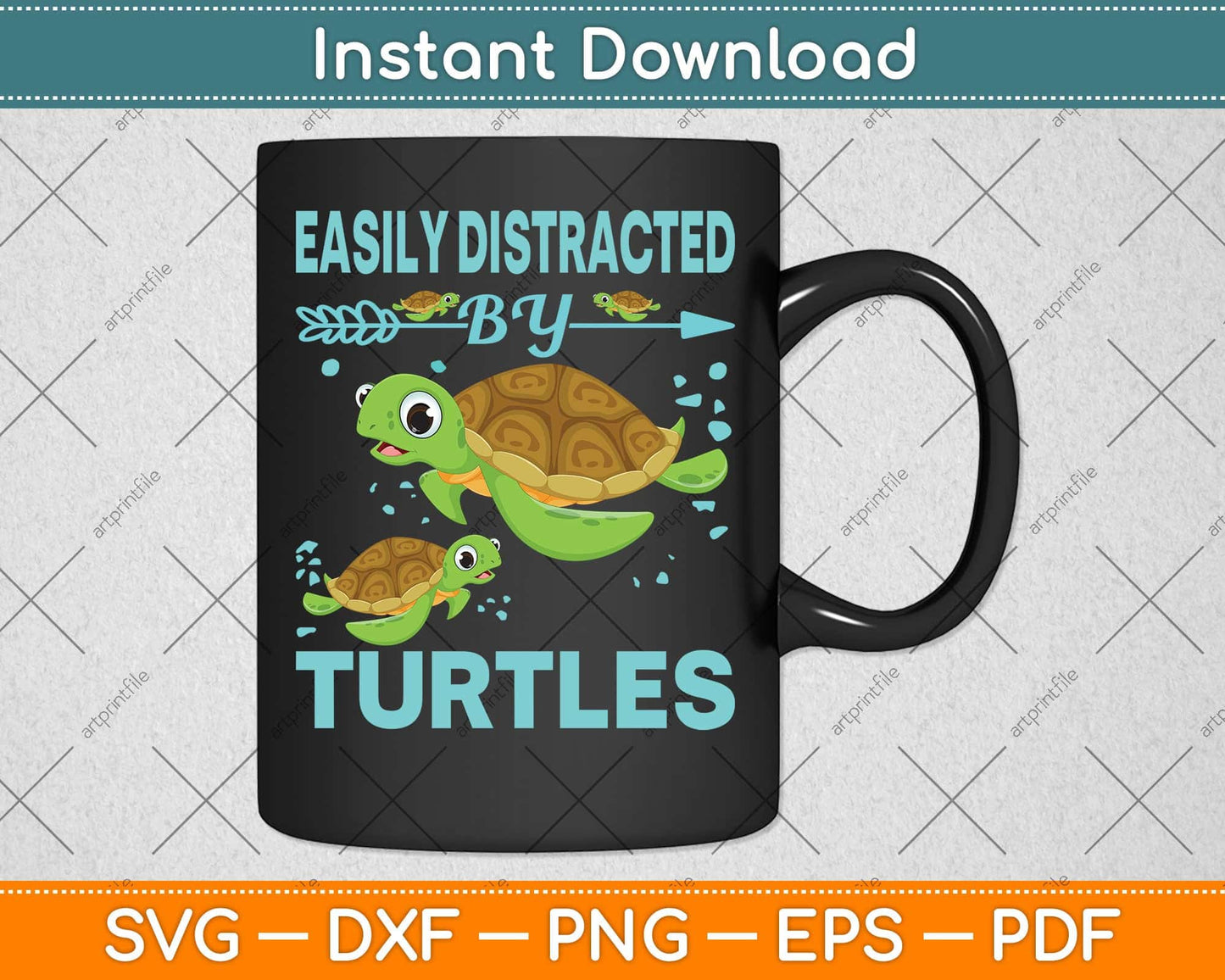 Easily Distracted By Sea Turtles Beach Svg Png Dxf Digital Cutting File