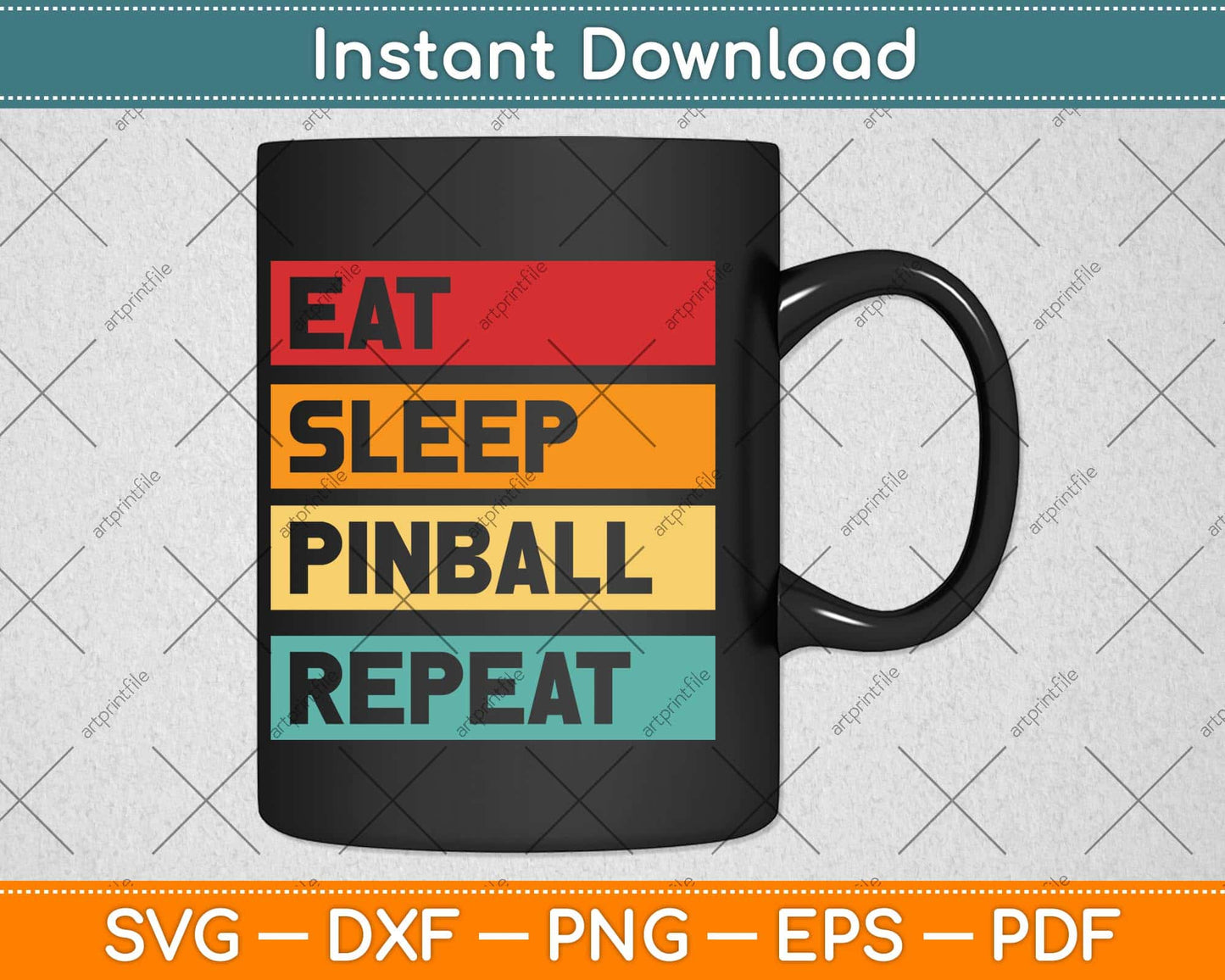 Eat Sleep Pinball Funny Retro Arcade Machine Game Lover Svg Png Dxf Cutting File