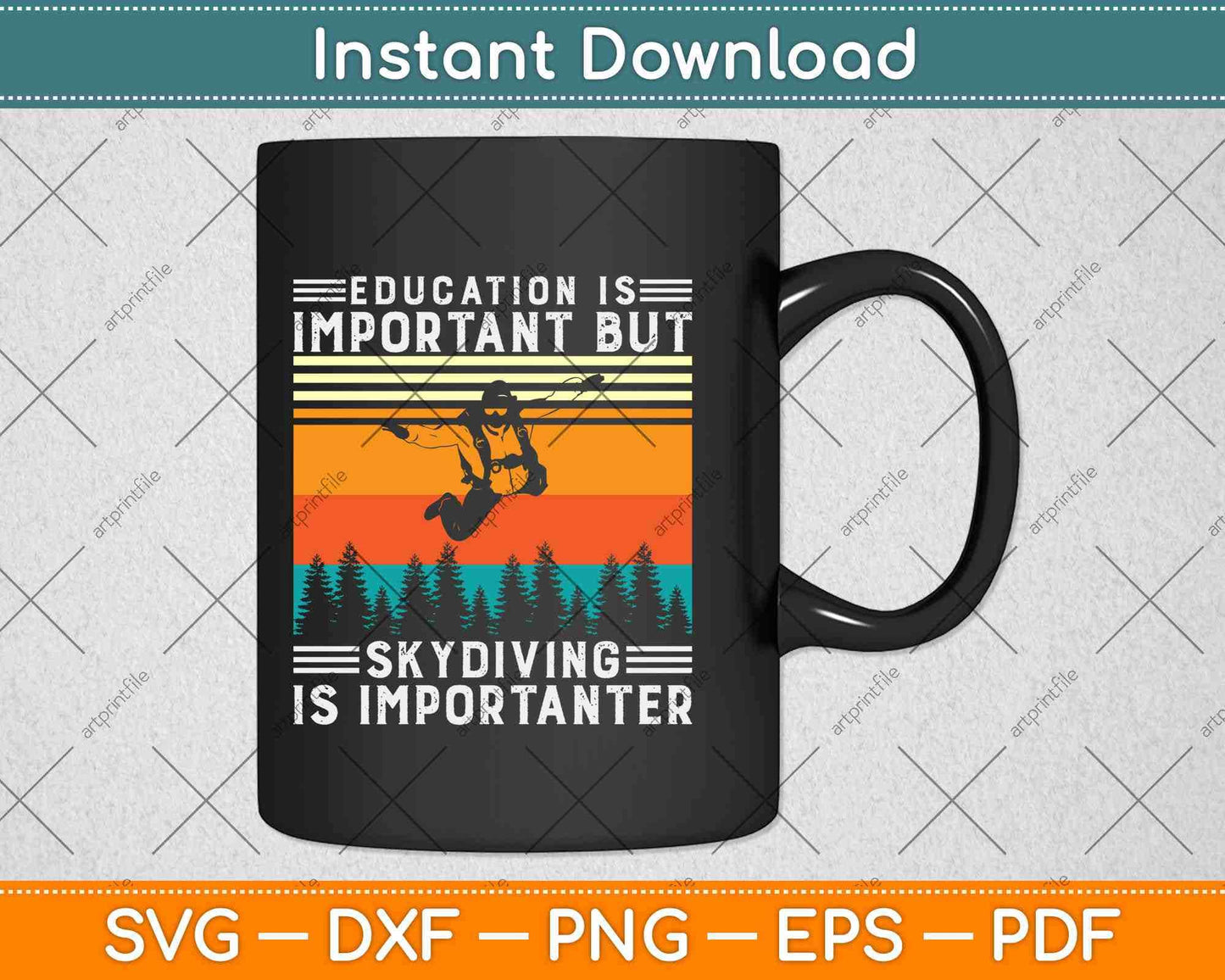 Education Is Important But Skydiving Is Importanter Svg Design Cricut Cutting Files