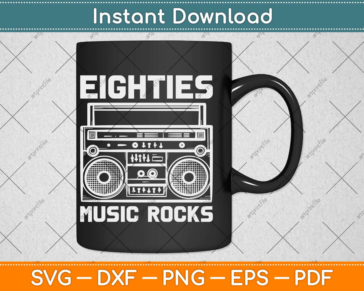 Eighties Music Rocks Svg Png Dxf Digital Cutting File