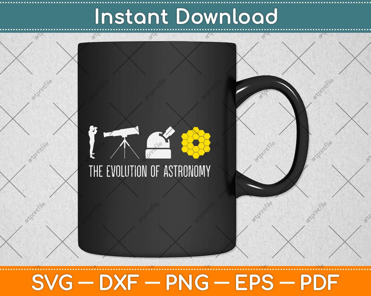 Evolution Of Astronomy Telescope James Webb Space Telescope Svg Png Dxf Cutting File