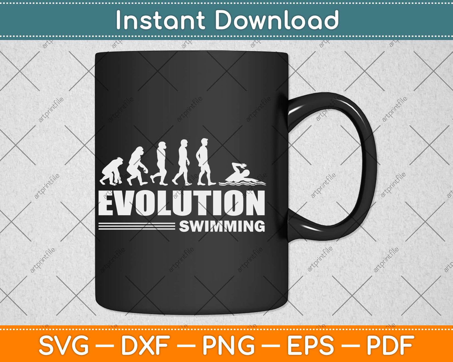 Evolution Swimming Svg Design Cricut Printable Cutting Files