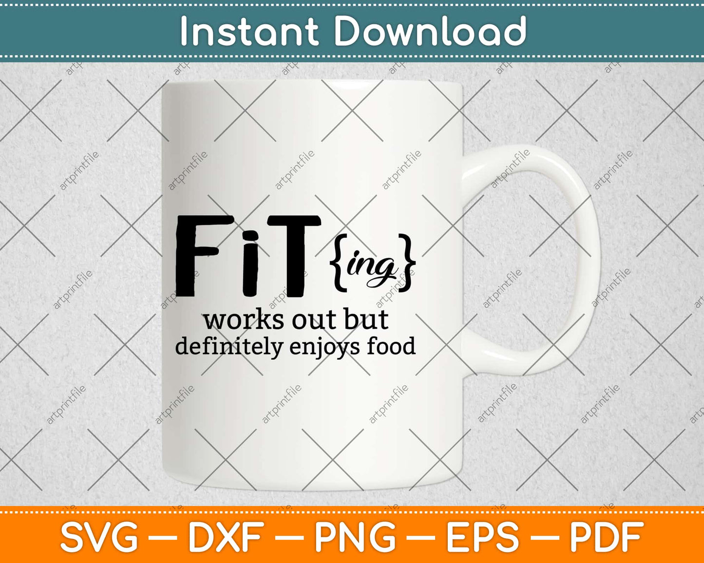 Fitting Works Out But Definitely Enjoys Food Svg Design Cricut Printable Cutting Files