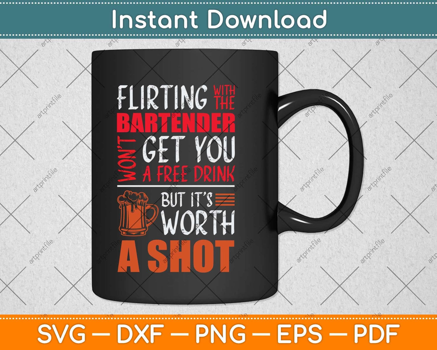 Flirting With The Bartender Funny Fathers Day Svg Png Dxf Digital Cutting File