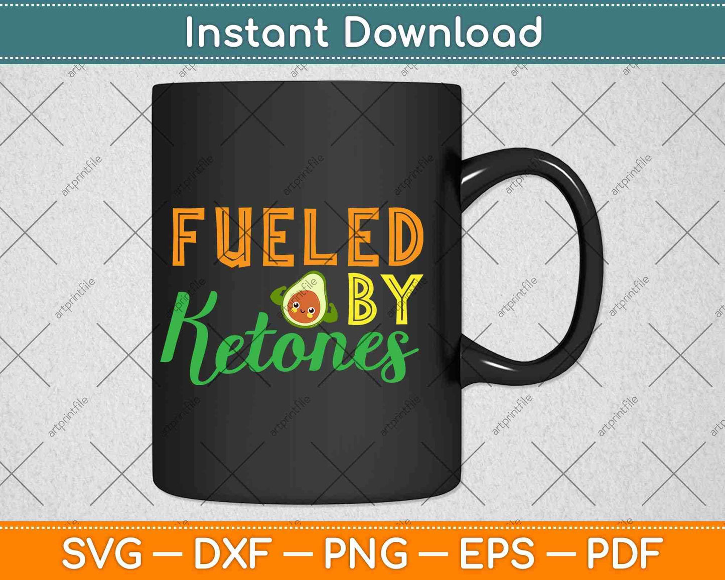 Fueled By Ketones Funny Keto Diet Svg Design Cricut Printable Cutting Files