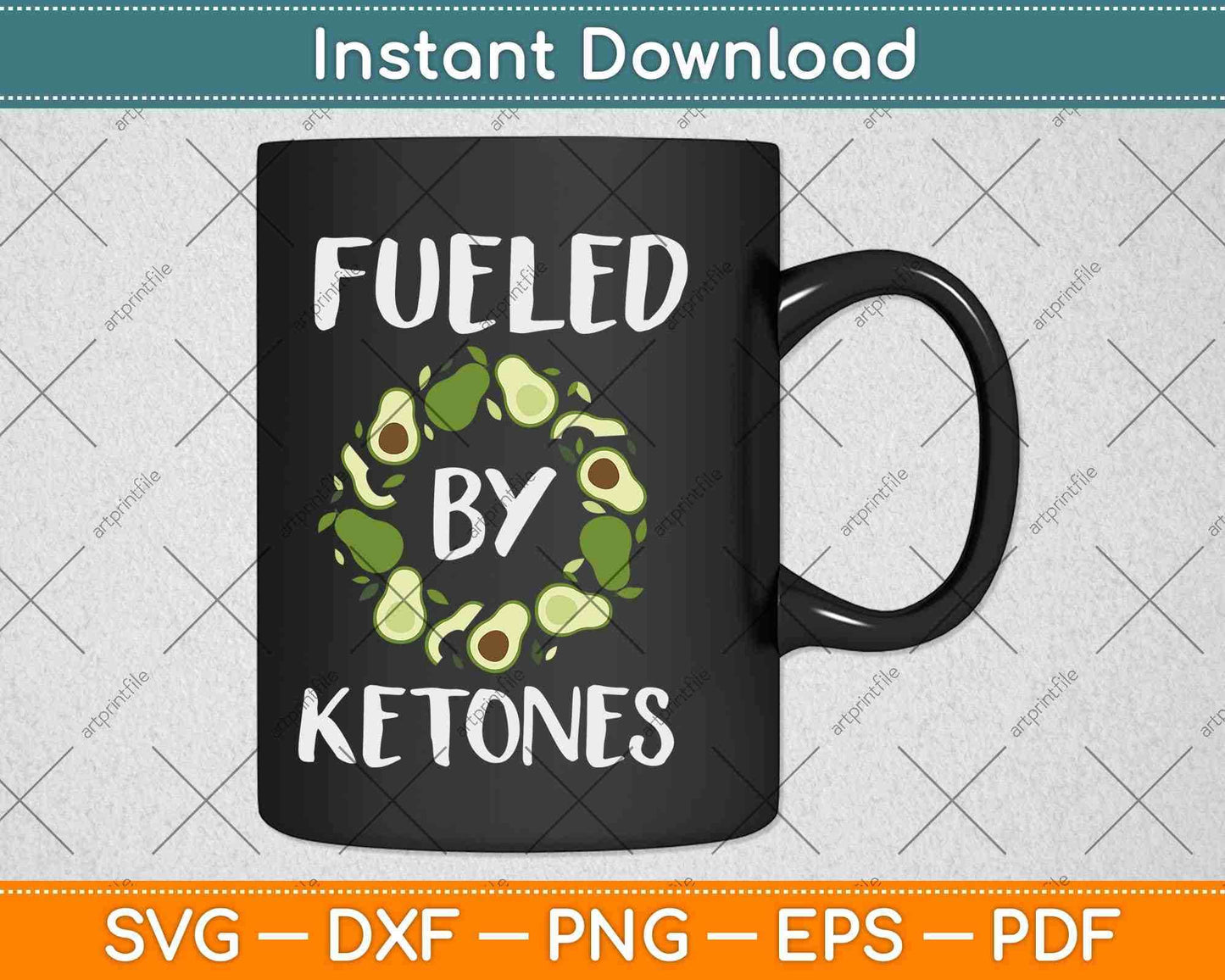 Fueled By Ketones Keto AF Funny Keto Diet Svg Design Cricut Printable Cutting Files