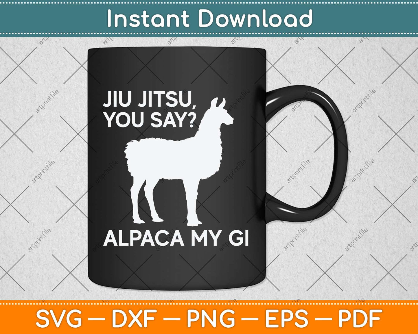 Funny Alpaca Jiu Jitsu Gift Martial Arts Brazilian Jiu Jitsu Svg Png Dxf Digital Cutting File