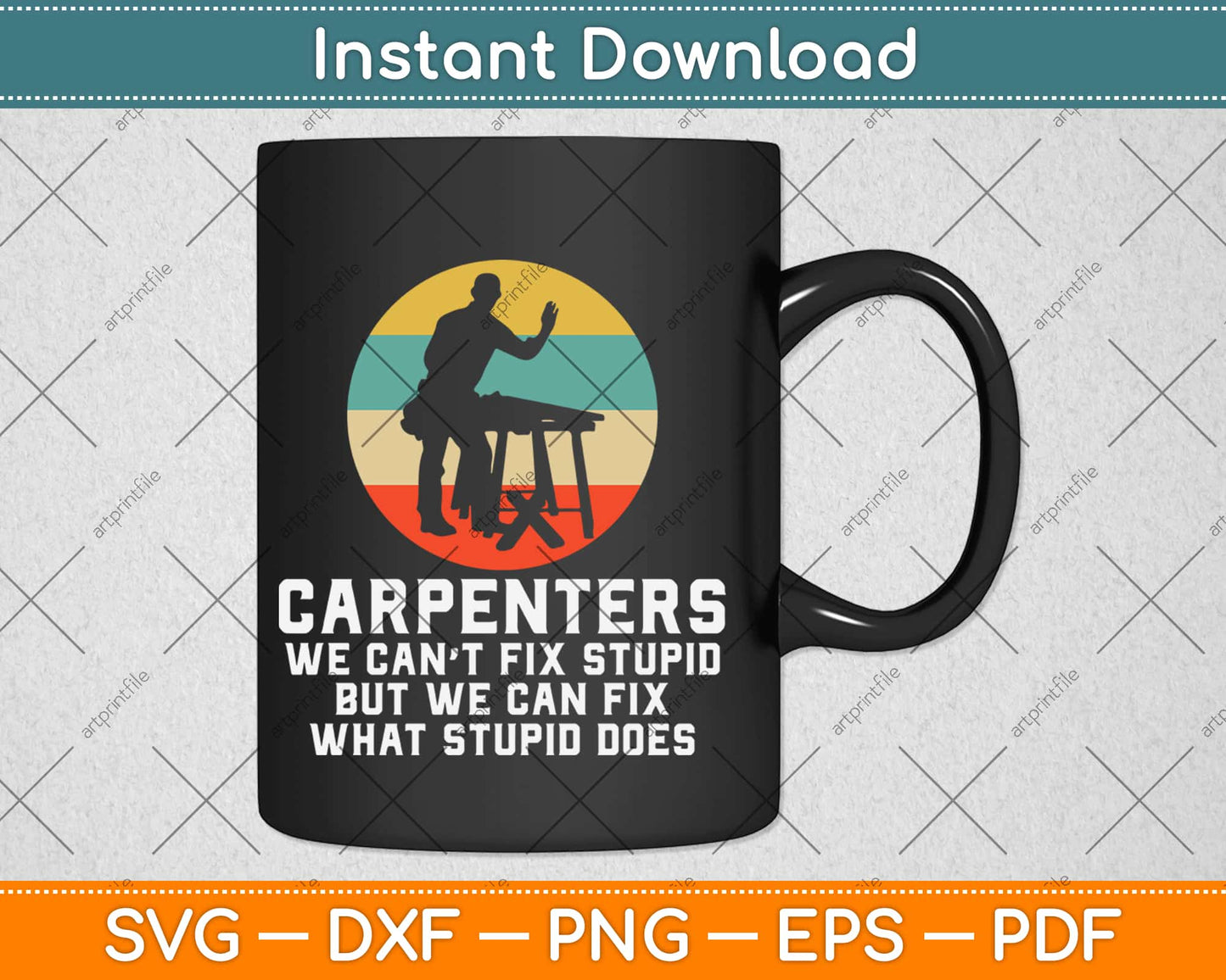 Funny Carpenter Svg Design Cricut Printable Cutting Files