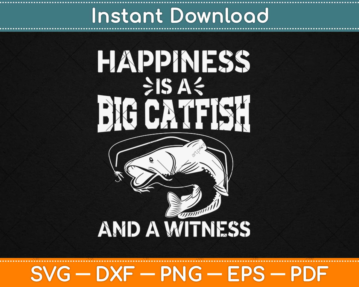 Happiness Is A Big Fish And A Witness - Fishing' Square Magnet