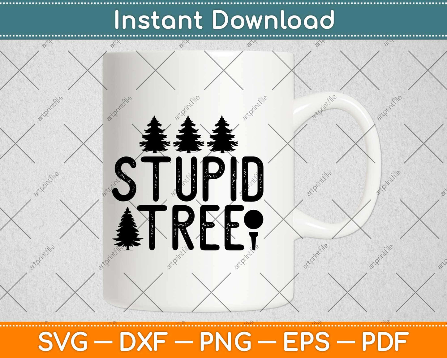 Funny Disc Golf Stupid Tree Distressed Frisbee Golf Svg Design