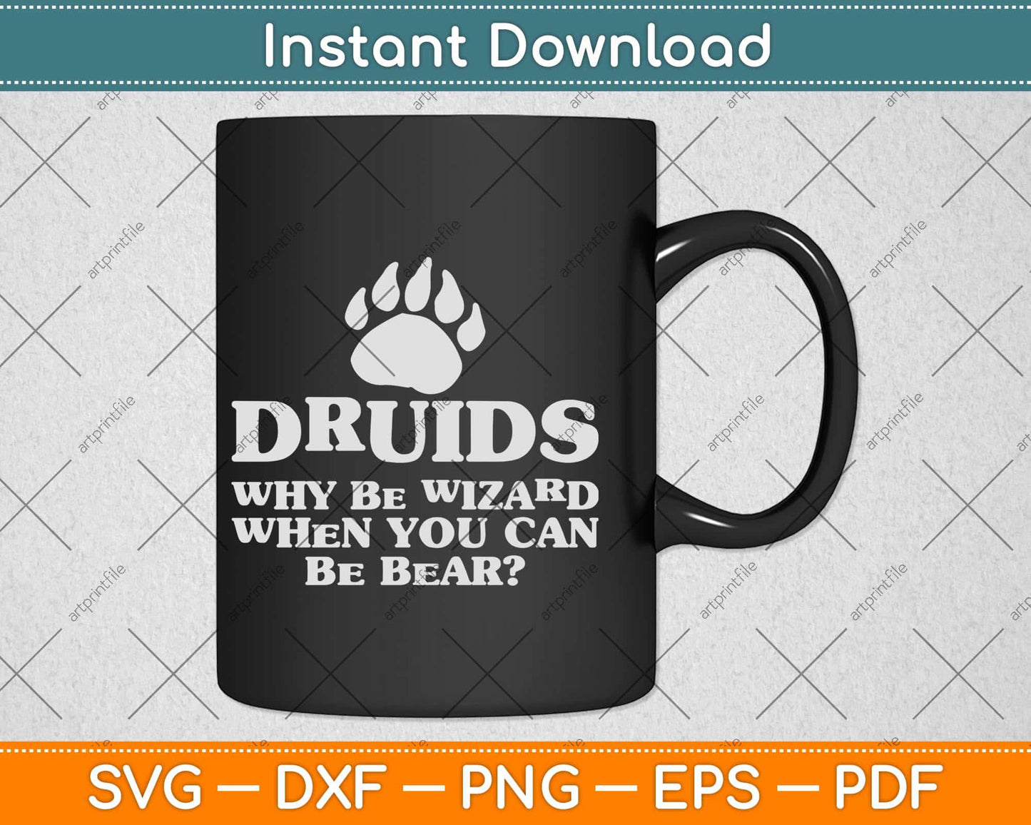 Funny Druids Wizard Bear Dragons Dice Gaming Svg Png Dxf Digital Cutting File