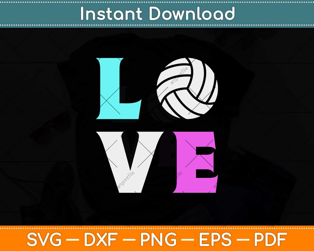 Love at First Spike, Love Volleyball, Volleyball Quote, Instant Download,  Svg, Dxf, Png, Eps, Ai File, Printing, Cricut Design Space 