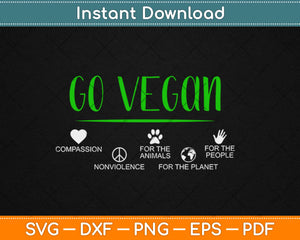 Go Vegan For The Planet Svg Design Cricut Printable Cutting Files