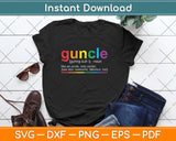 Guncle Definition Rainbow Svg Design Cricut Printable Cutting Files