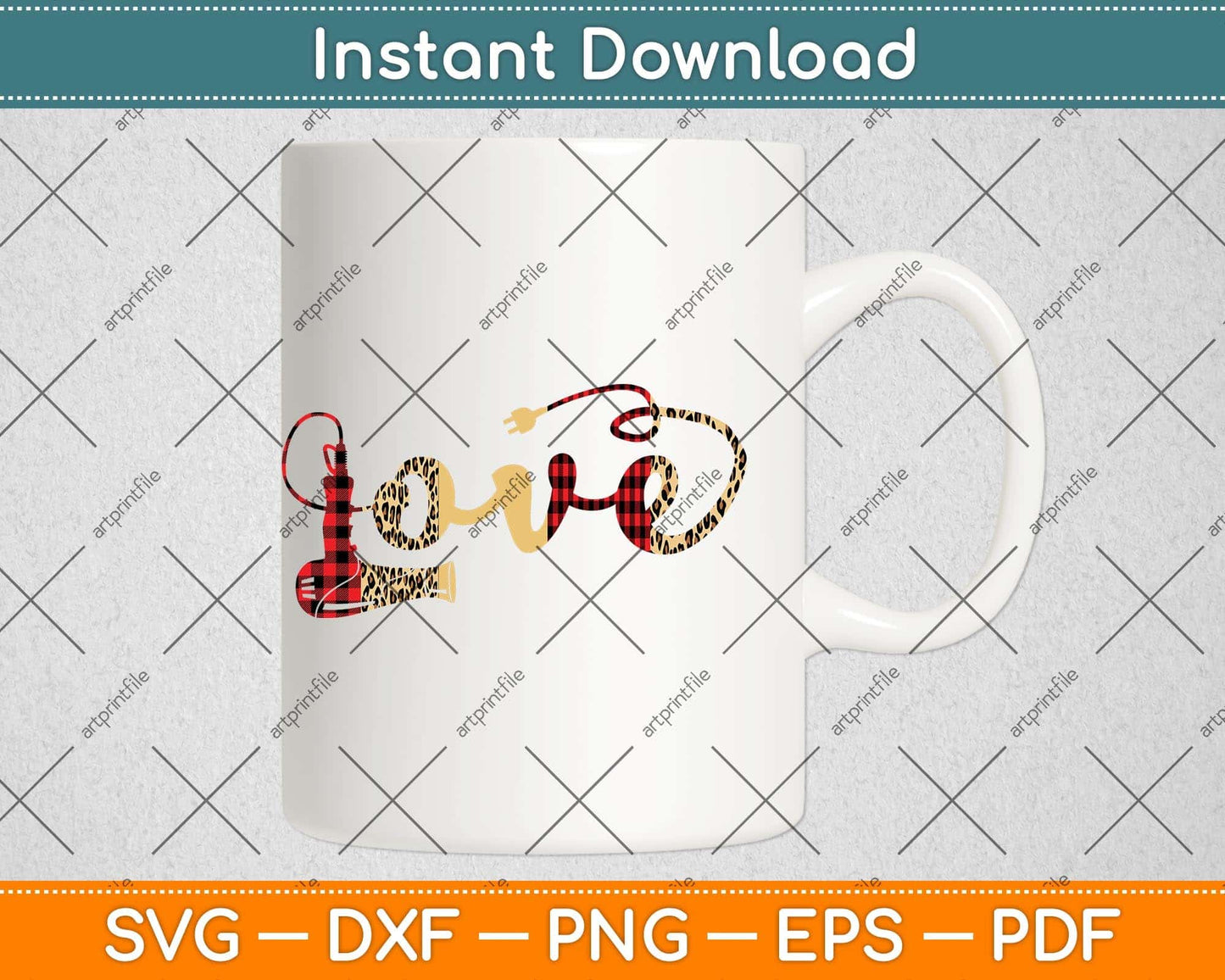 Hair Stylist Gift Valentine Hairdresser Leopard Animal Print Svg Png Dxf Cutting File