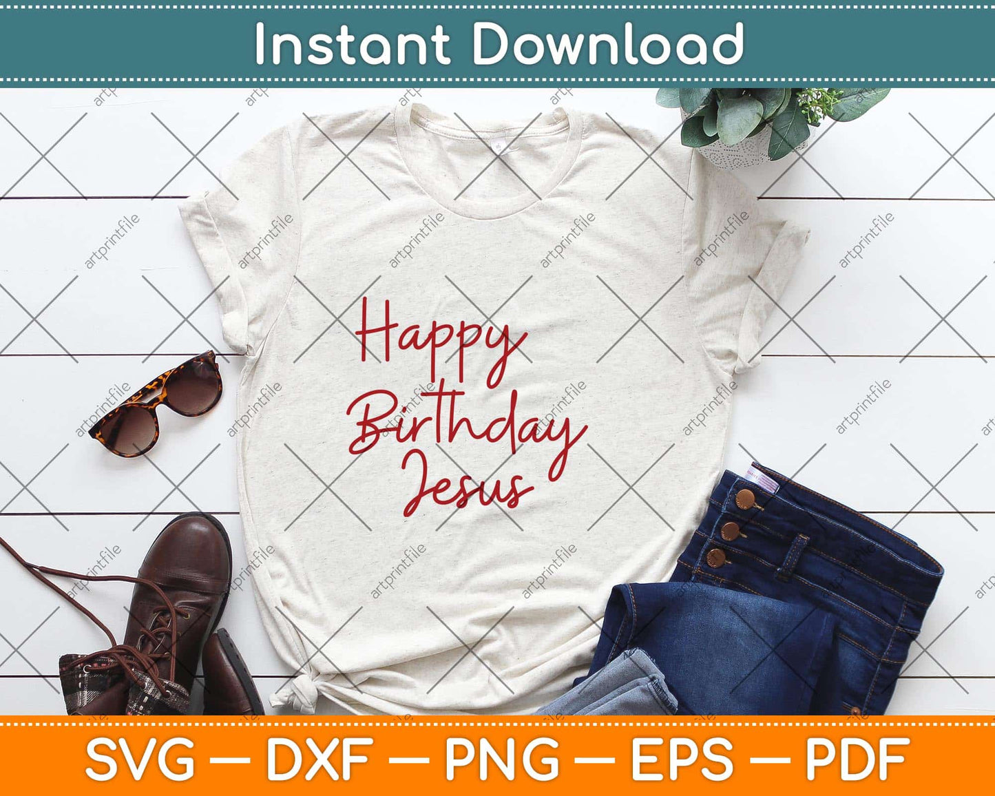 Happy Birthday Jesus Svg Png Dxf Digital Cutting File