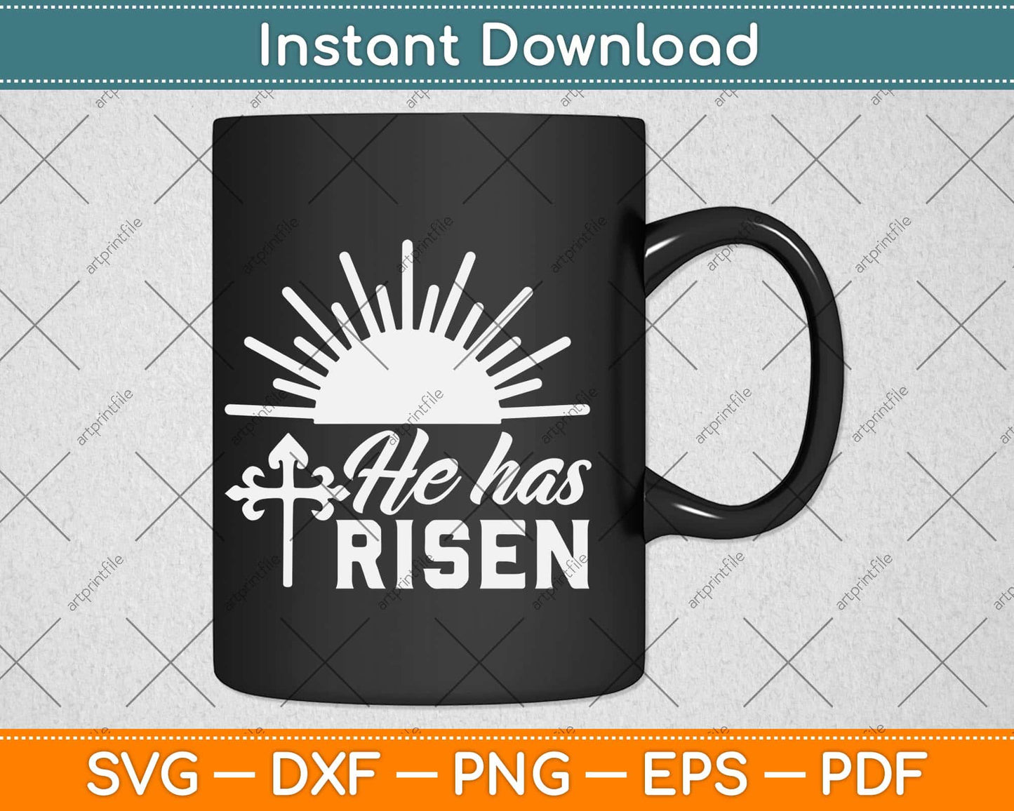He Has Risen Easter Sublimation Svg Design Cricut Printable Cutting File
