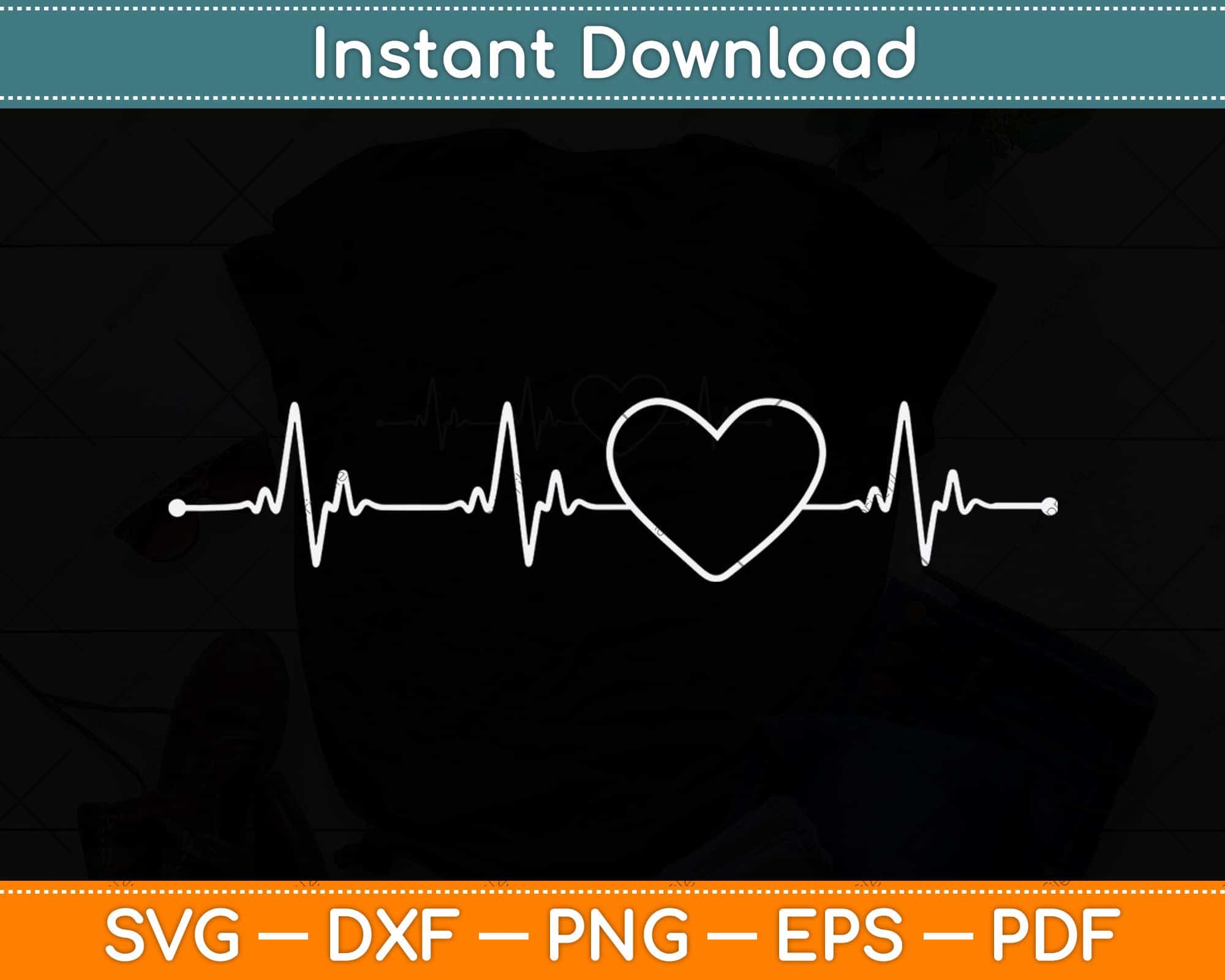 Heart Health Heart Disease Awareness HeartBeat Svg Cutting File, image size:2000x1600