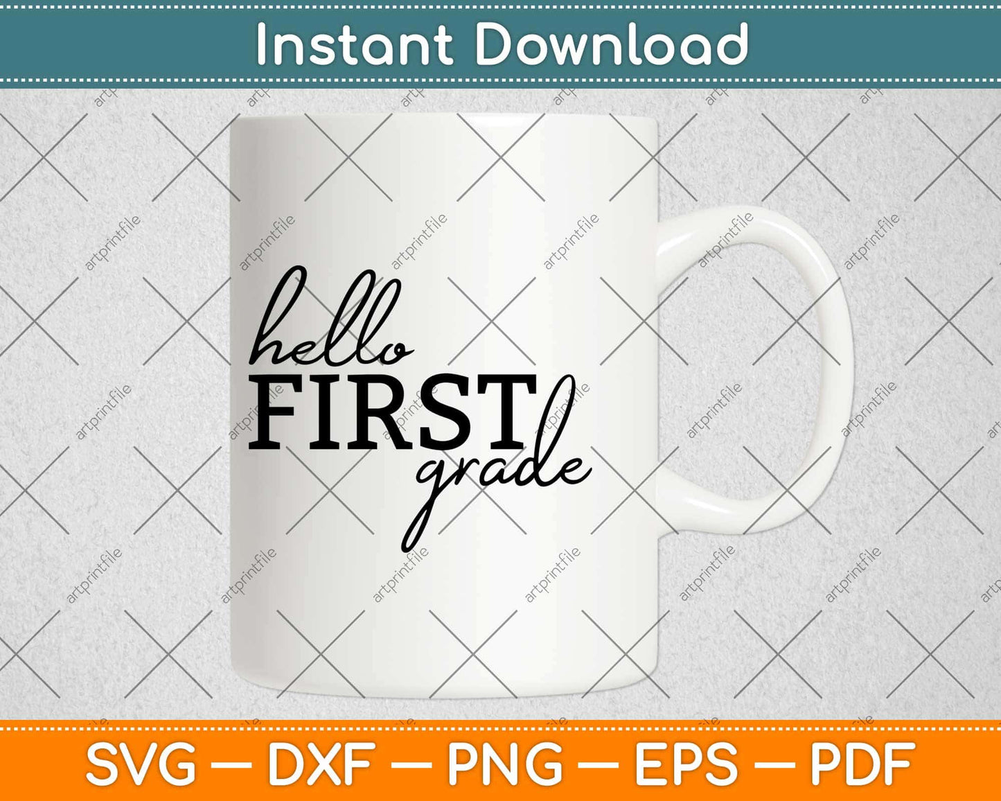Hello First Grade Elementary Schooler Back To School Svg Design