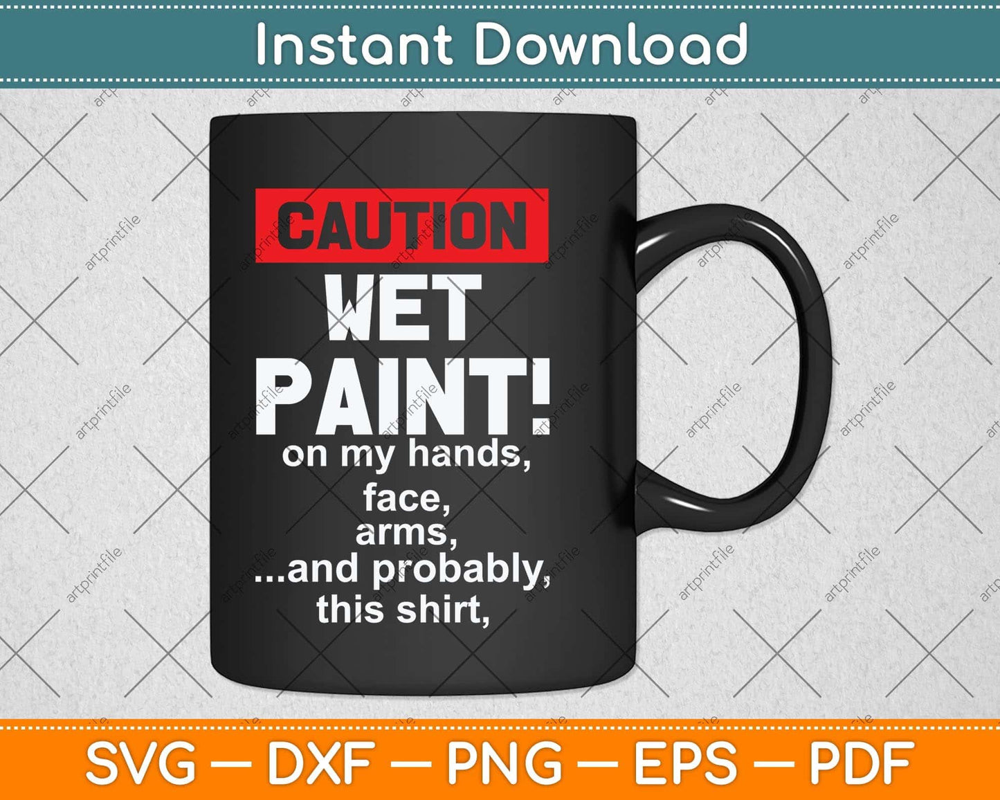 House Painter Caution Wet Paint Decorating Profession Retro Svg Cutting File