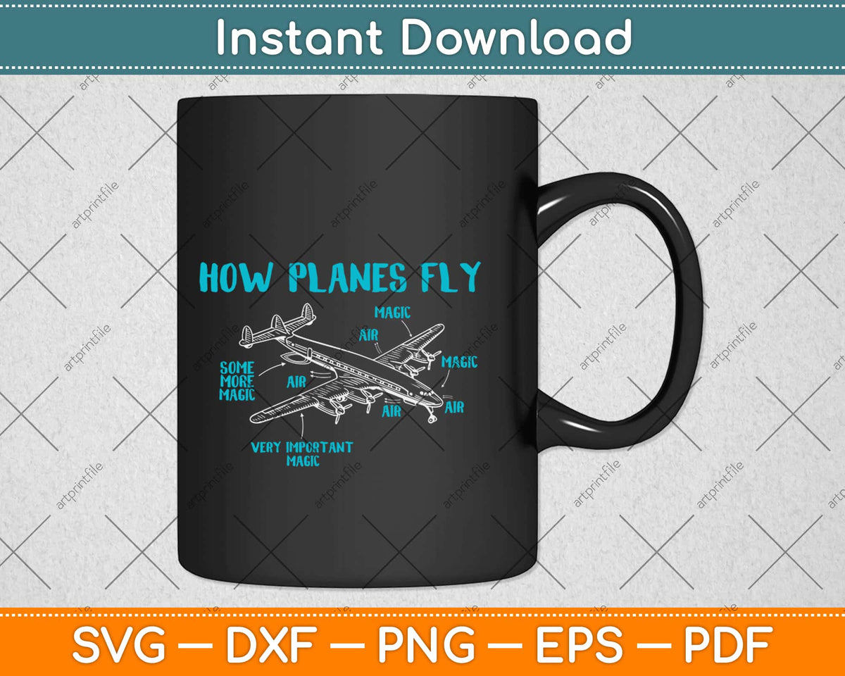 Funny How Planes Fly Airplane Parts Design For Flight Lovers Coffee Mug Men  Wome