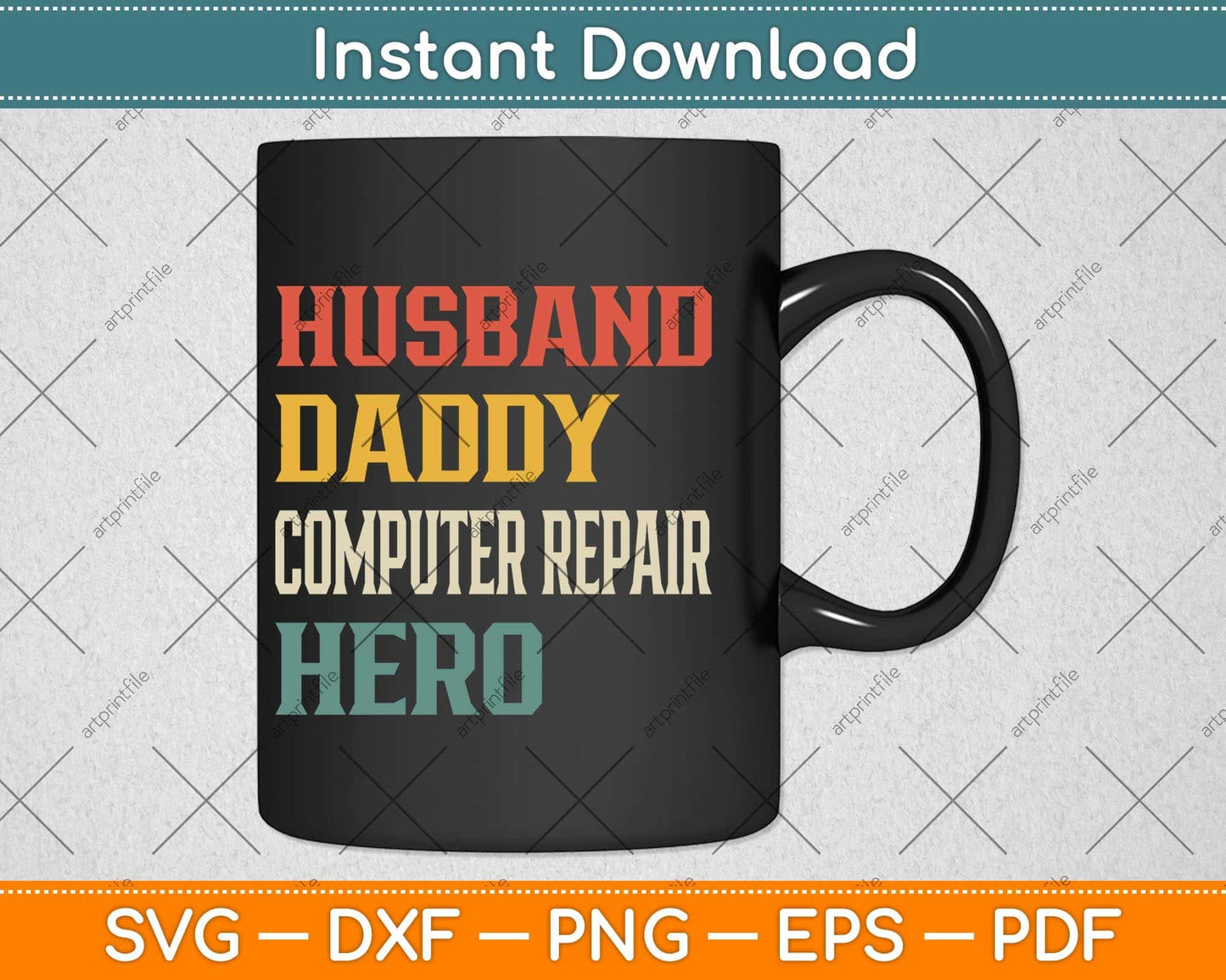 Husband Daddy Computer Repair Hero Repairman Tech Support IT Svg Cutting File