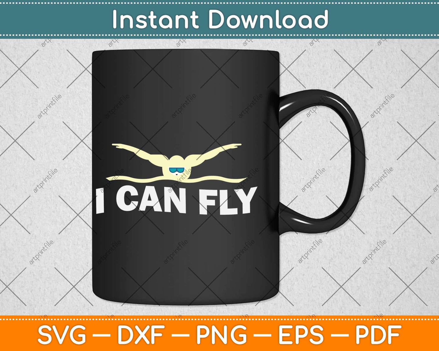 I Can Fly Swimming Svg Design Cricut Printable Cutting Files