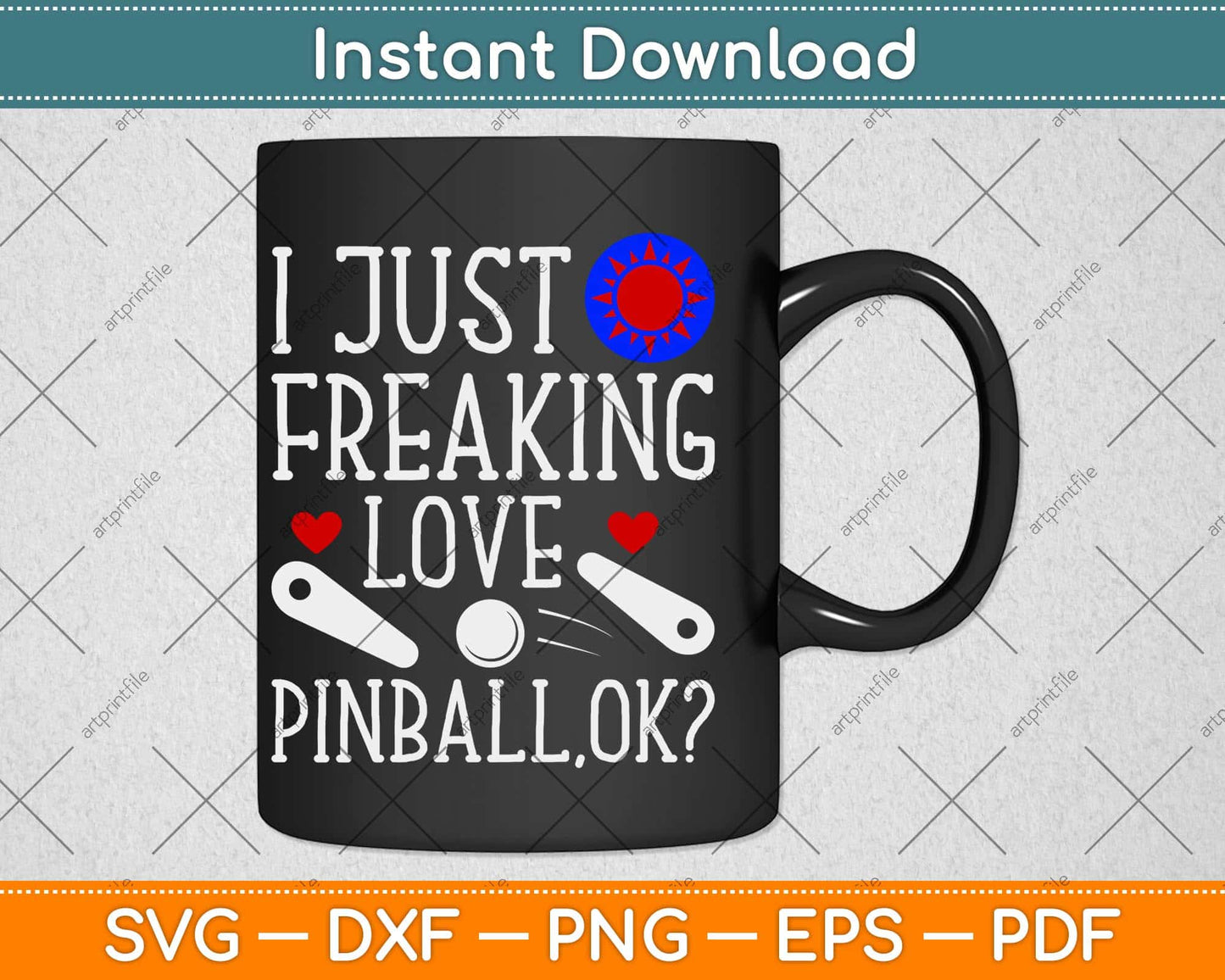 I Just Freaking Love Pinball Arcade Retro Flipper Gamer Svg Png Dxf Cutting File