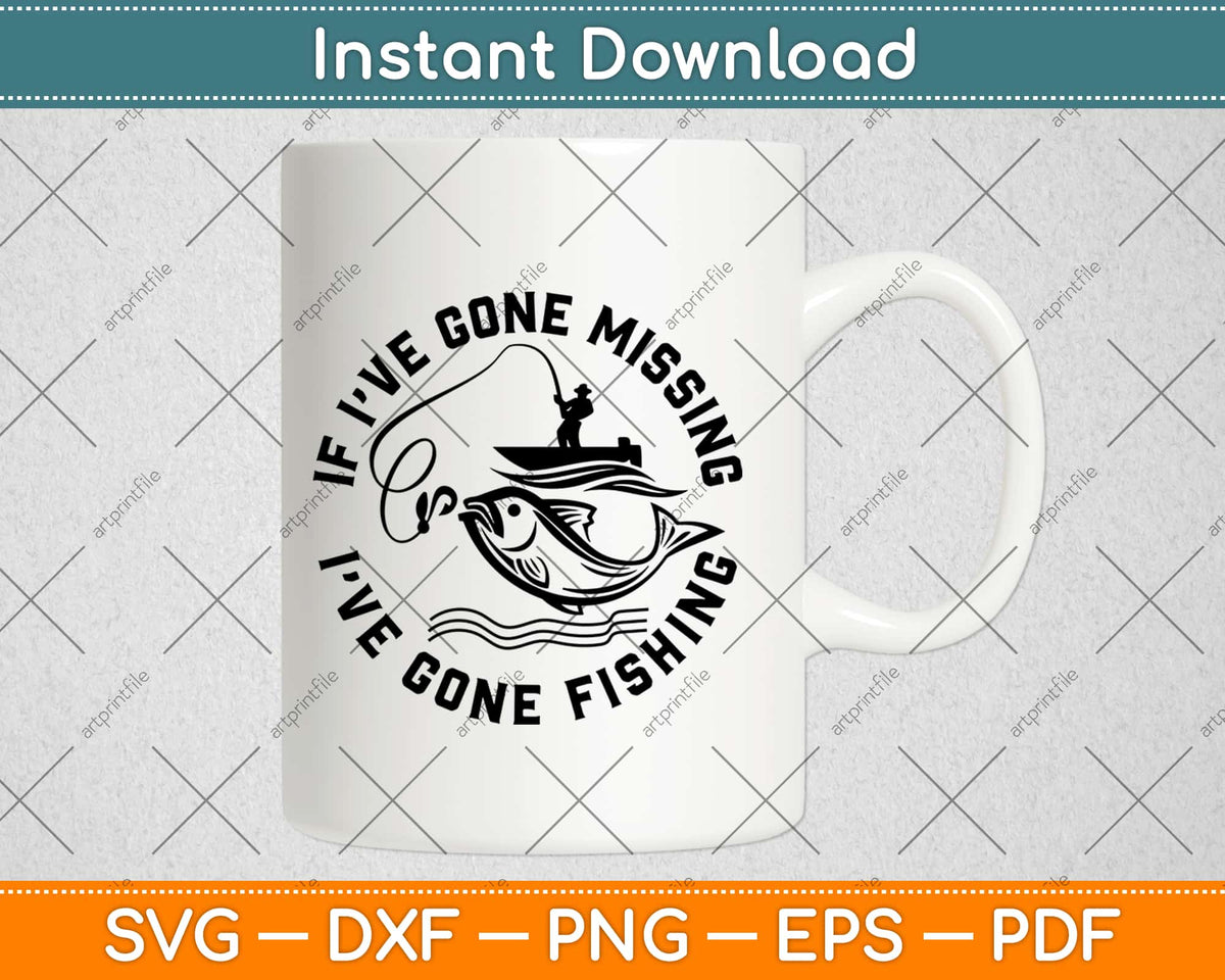 Gone Fishing Svg Design' Sticker