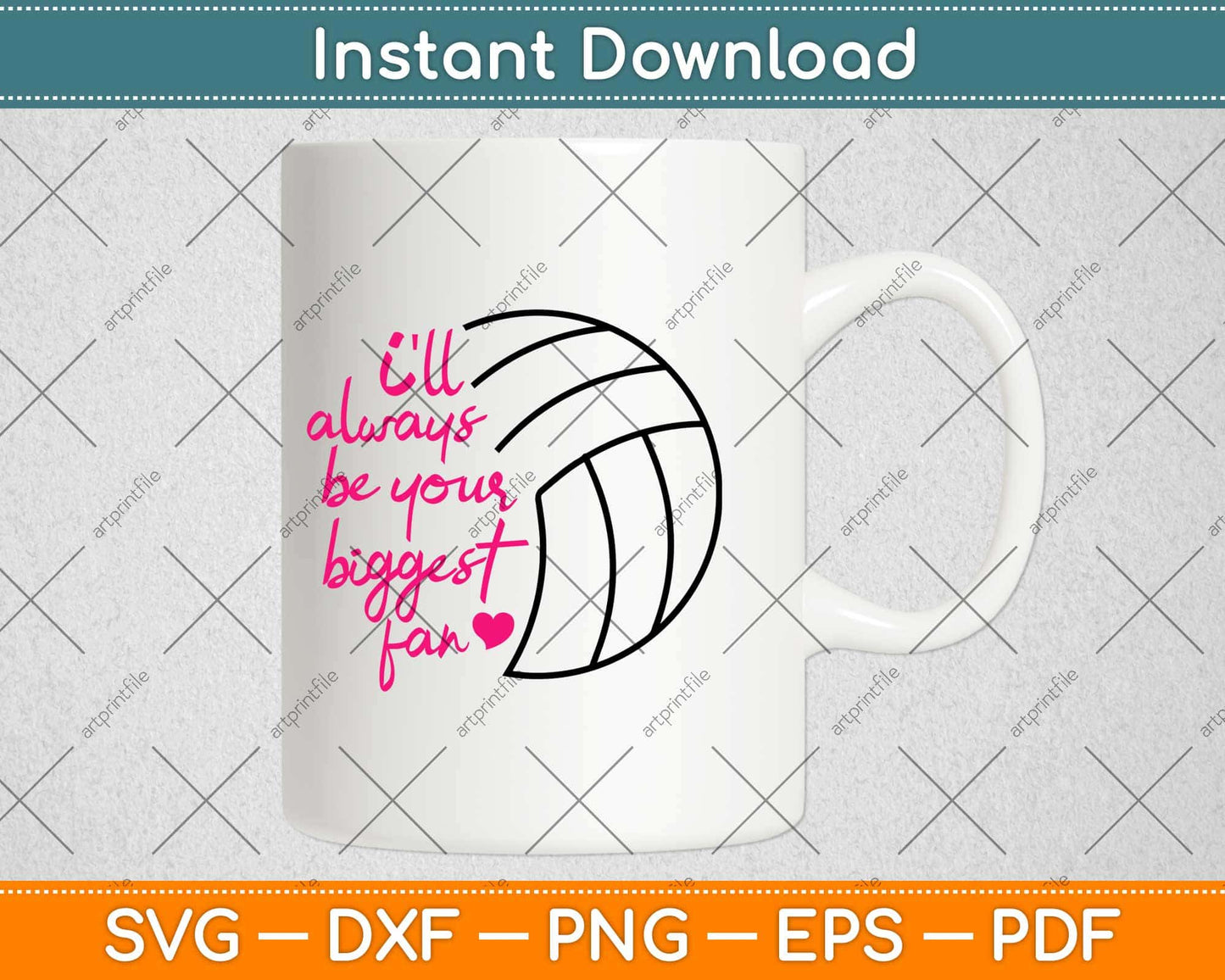 I'll Always Be Her Biggest Fan Volleyball Mom Svg Design