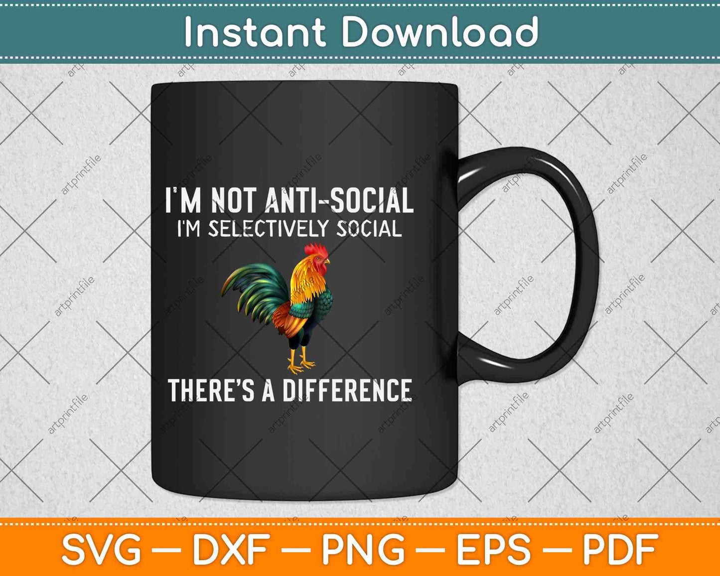 I'm Not Anti-Social I'm Selectively Svg Design Cricut Printable Cutting Files