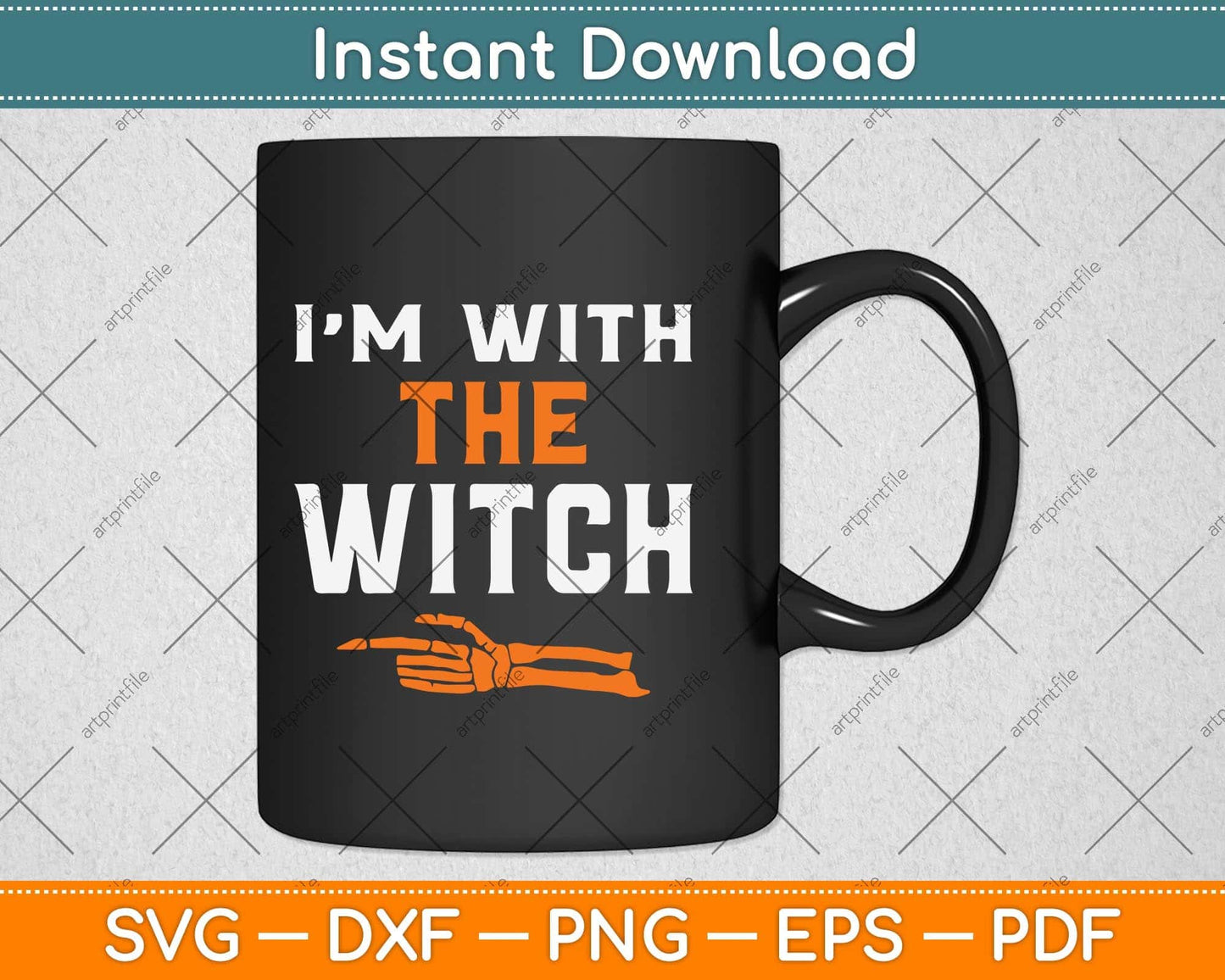 I'm With The Witch Men Halloween Svg Png Dxf Digital Cutting File