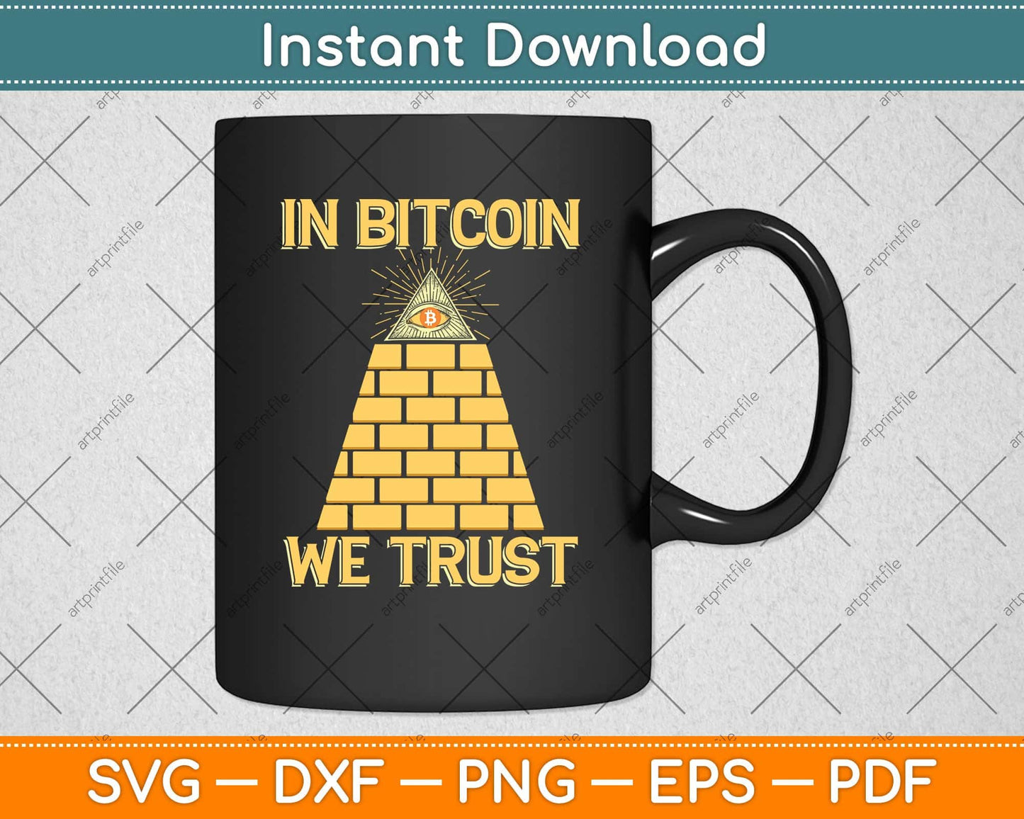 In Bitcoin We Trust - Crypto Trader BTC Bitcoin Investor Svg Png Dxf Digital Cutting File