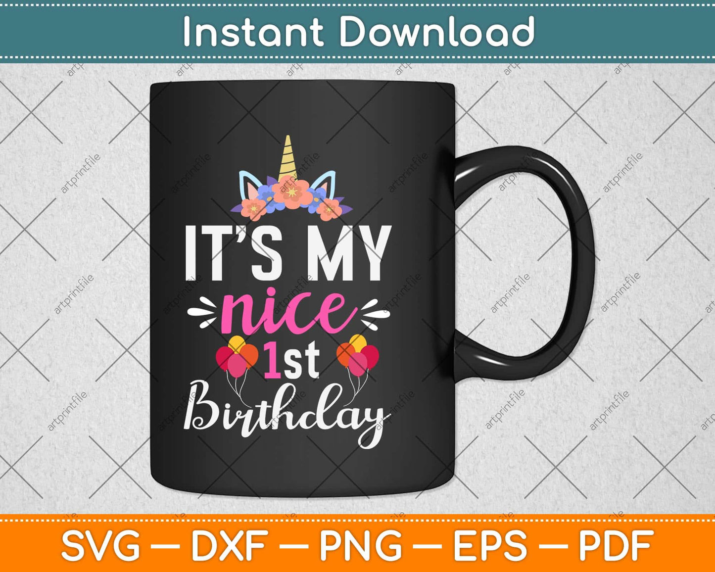 It's My Niece 1st Birthday Girl Unicorn Birthday Svg Png Dxf Digital Cutting File