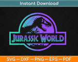 Jurassic Park Blue Purple Gradient Fossil Logo Svg Design Cricut Cutting Files
