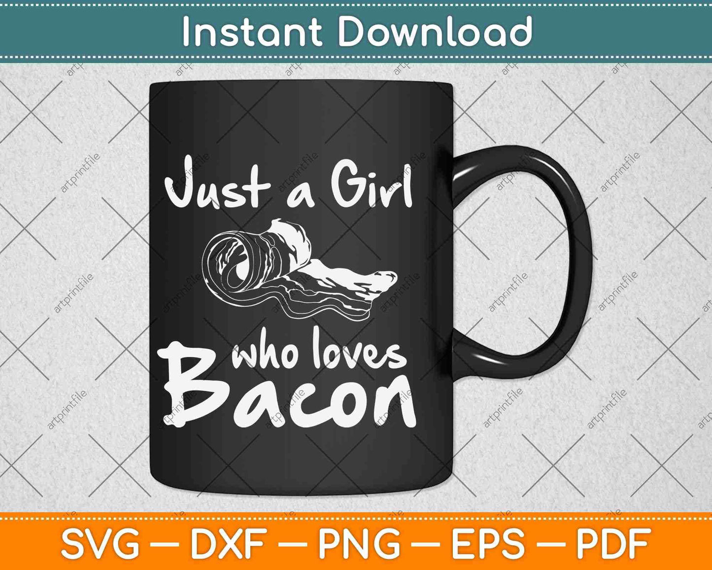 Just a Girl Who Loves Bacon Funny Keto Ketogenic Diet Foodie Svg Design