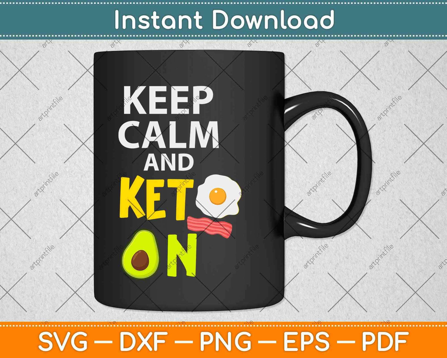 Keep Calm and Keto on Ketogenic Diet Avocado Svg Design
