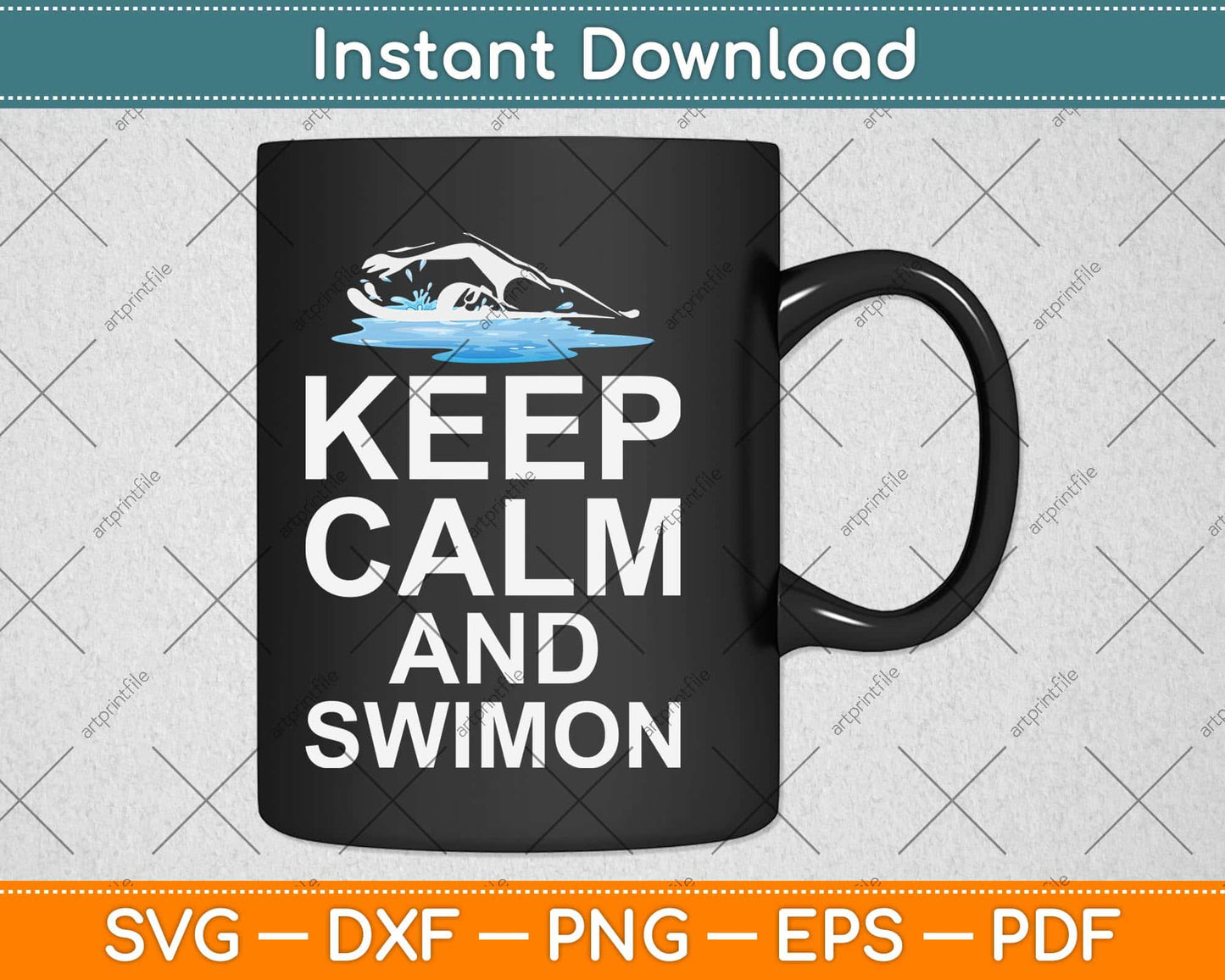 Keep Calm And Swim On Svg Design Cricut Printable Cutting Files