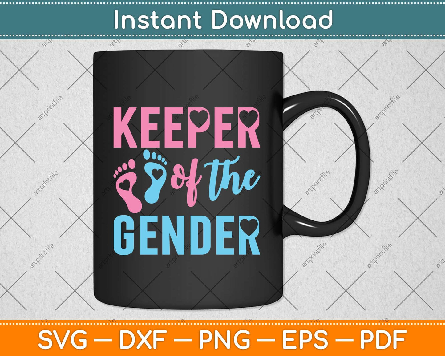 Keeper of the Gender - Gender Reveal Svg Png Dxf Digital Cutting File