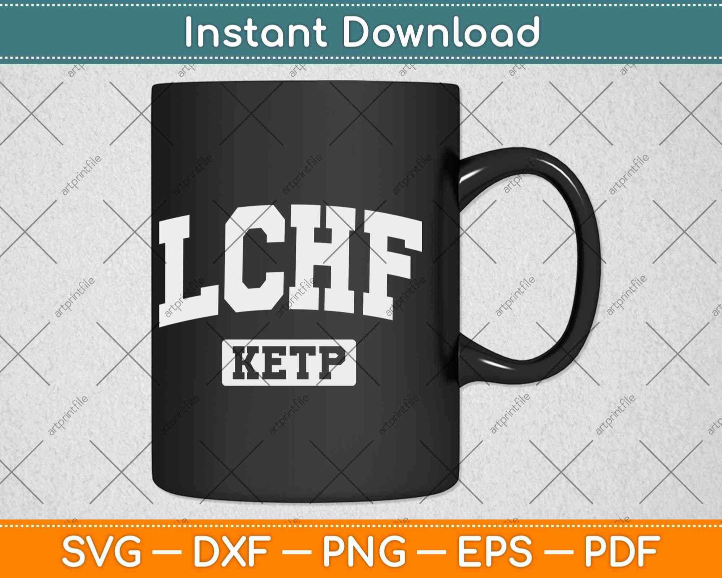 Keto LCHF Low Carb High Fat Diet Ketogenic Svg Png Dxf Cutting File