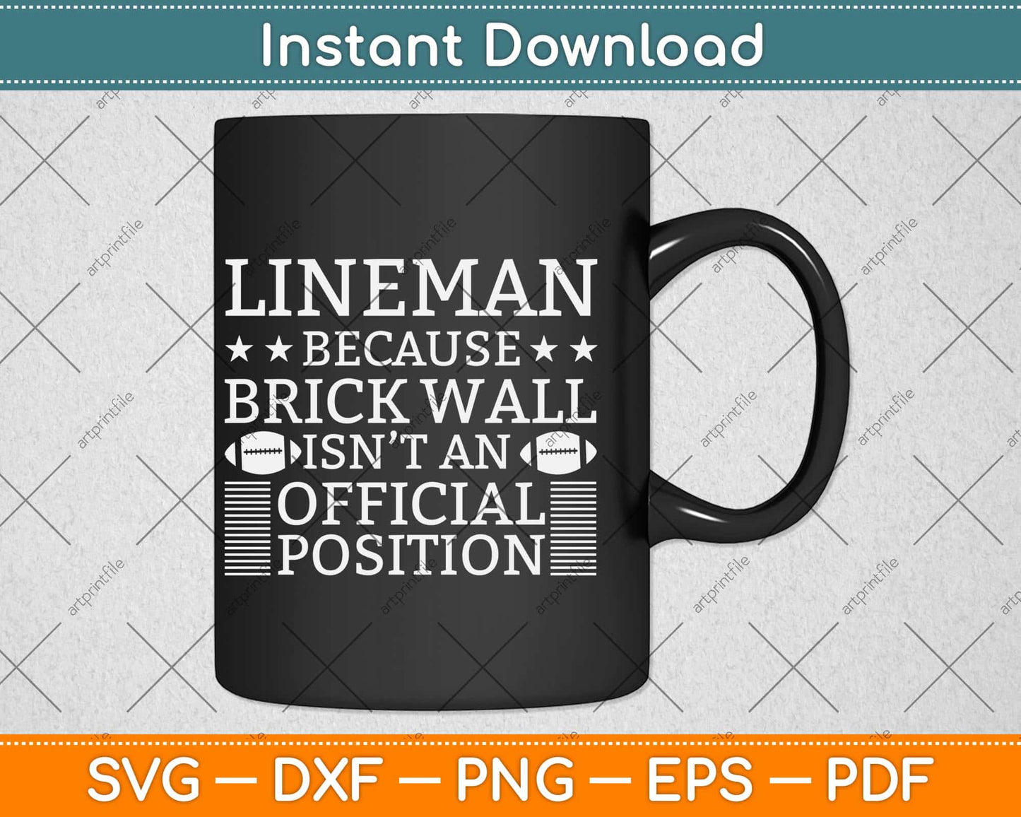 Lineman American Football Linemen Brick Wall Svg Png Dxf Digital Cutting File