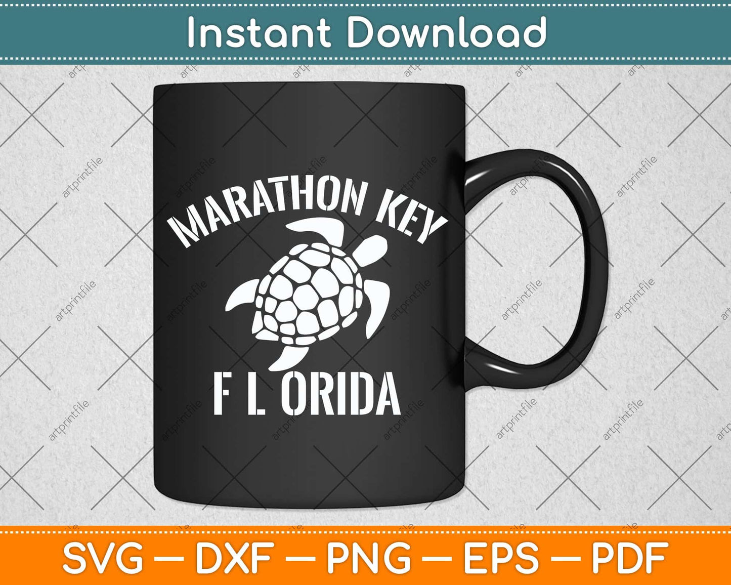 Marathon Key FL Beach Tribal Turtle Svg Png Dxf Digital Cutting File