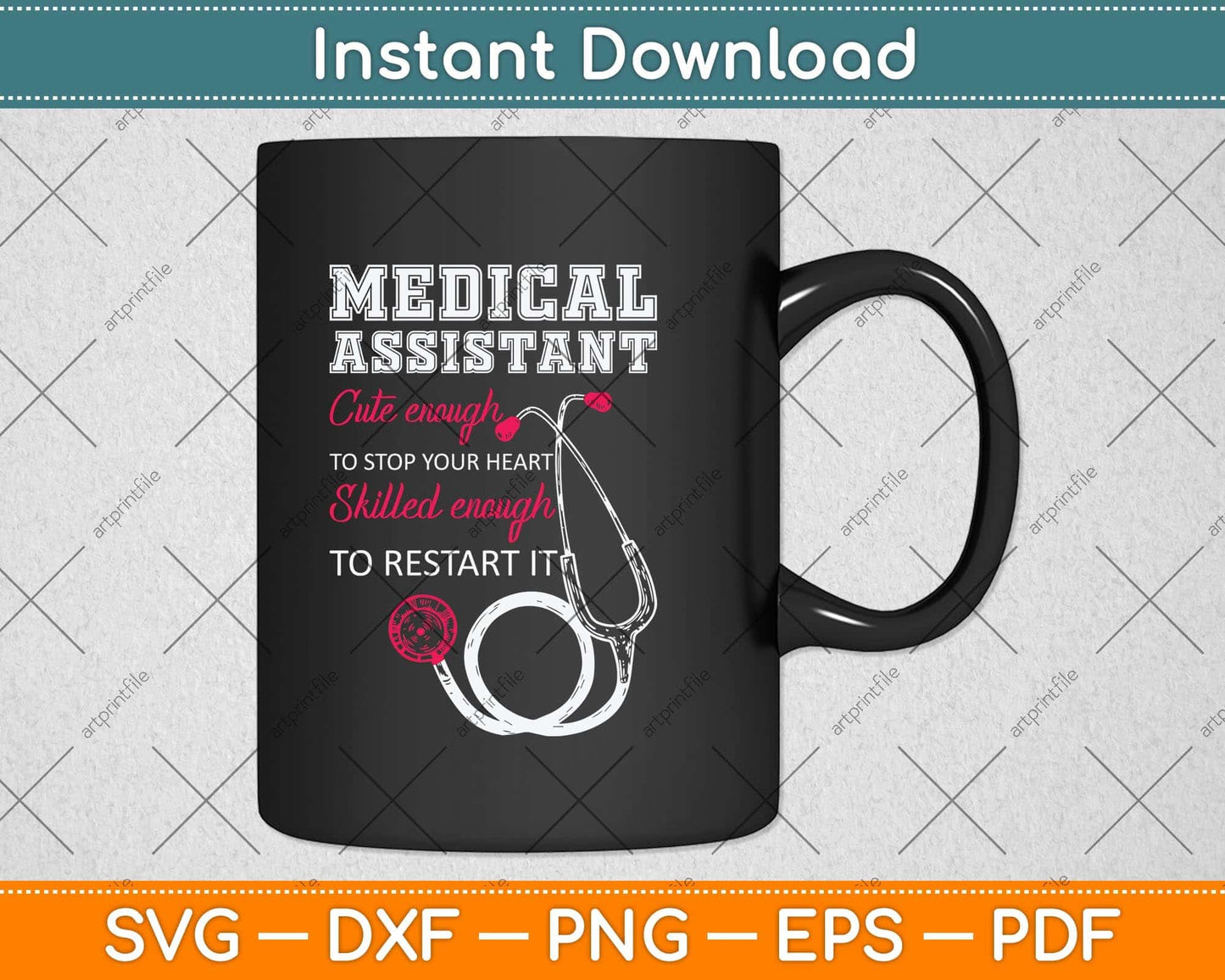 Medical Assistant Cute Nurse Stop Heart Svg Png Dxf Digital Cutting File