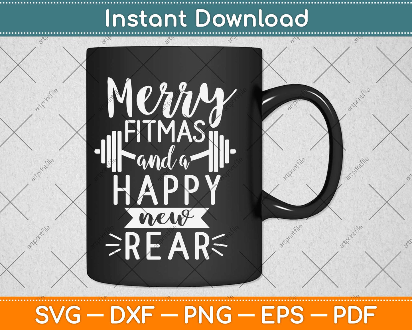 Merry Fitmas And A Happy New Rear Svg Design Cricut Printable Cutting Files